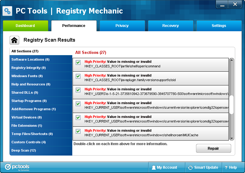 Pc tools registry mechanic 11.1